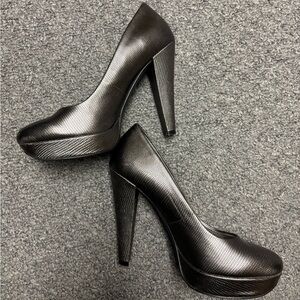 Size 7 Calvin Klein Black leather platform heels